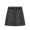 Plus Size Korean Woolen A-line High Waist Hip-hugging Skirt for Women - Spring/Autumn Anti-exposure Short Skirt