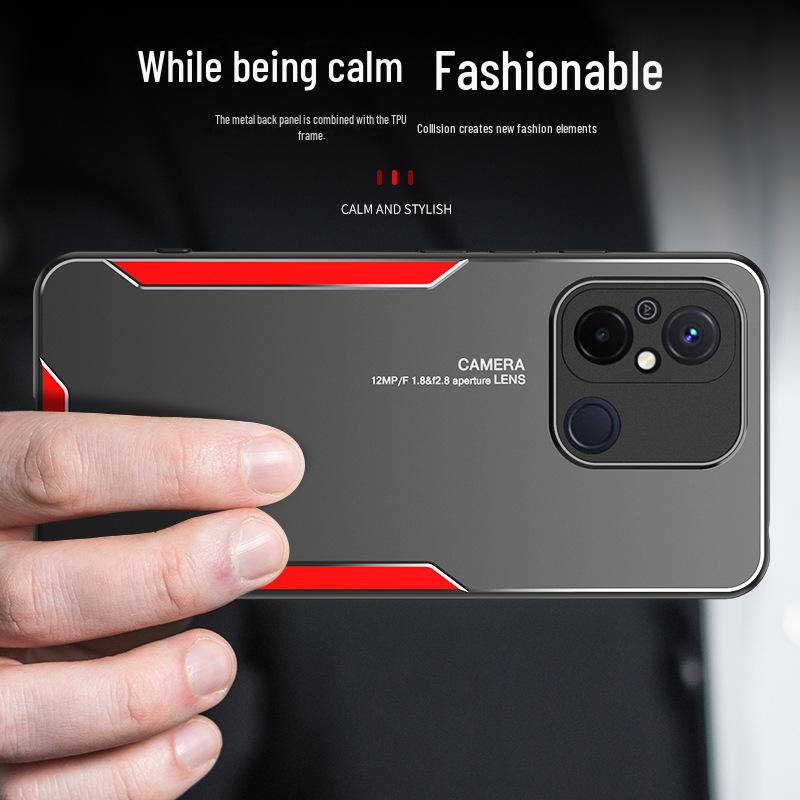 Metal Blade Redmi 12C Phone Case, Aluminum Alloy Protective Cover for Redmi 10, 9A/8/Men and Women Frosted Hard Shell