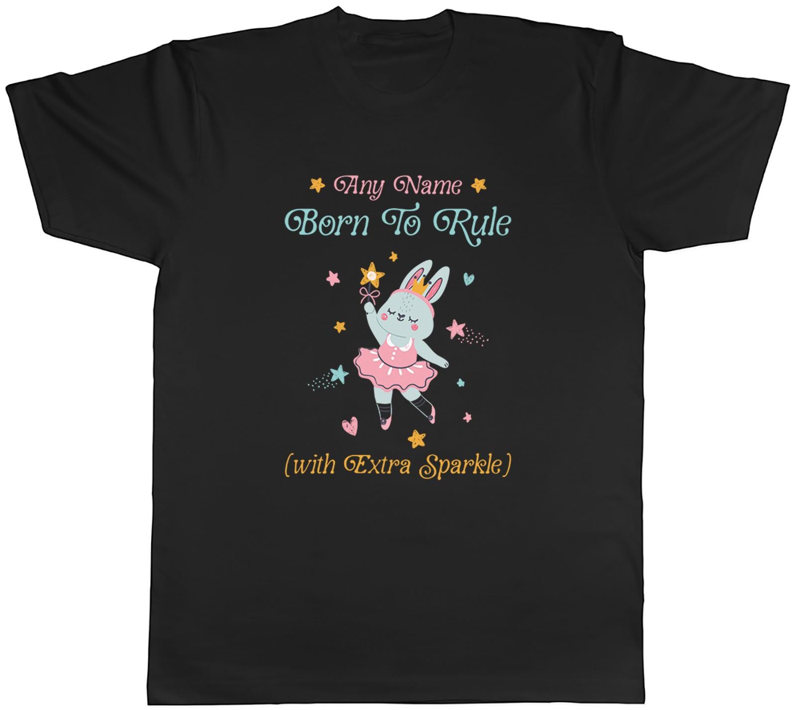 Personalised Any Name Born to Rule Bunny Princess Mens T-Shirt Tee Gift Top S