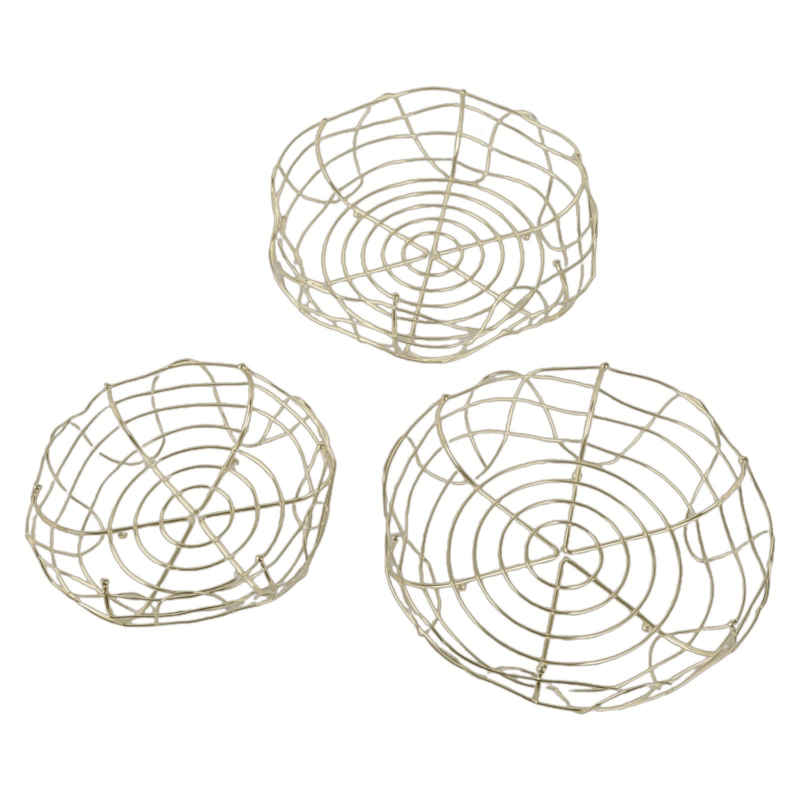 

Набор из 3 металлических корзин для фруктов в скандинавском стиле Современный набор мисок для демонстрации фруктов для легкой организации кухни и столешницы золотой