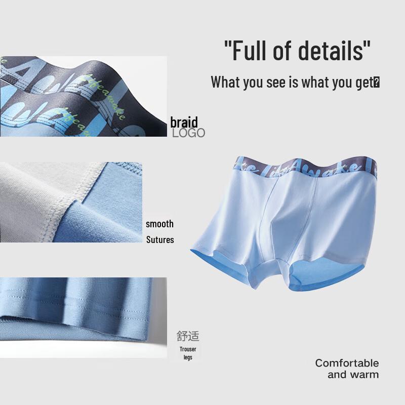 HLA Men's 50-Count Cotton Printed Antibacterial Boxer Briefs (3-Pack)