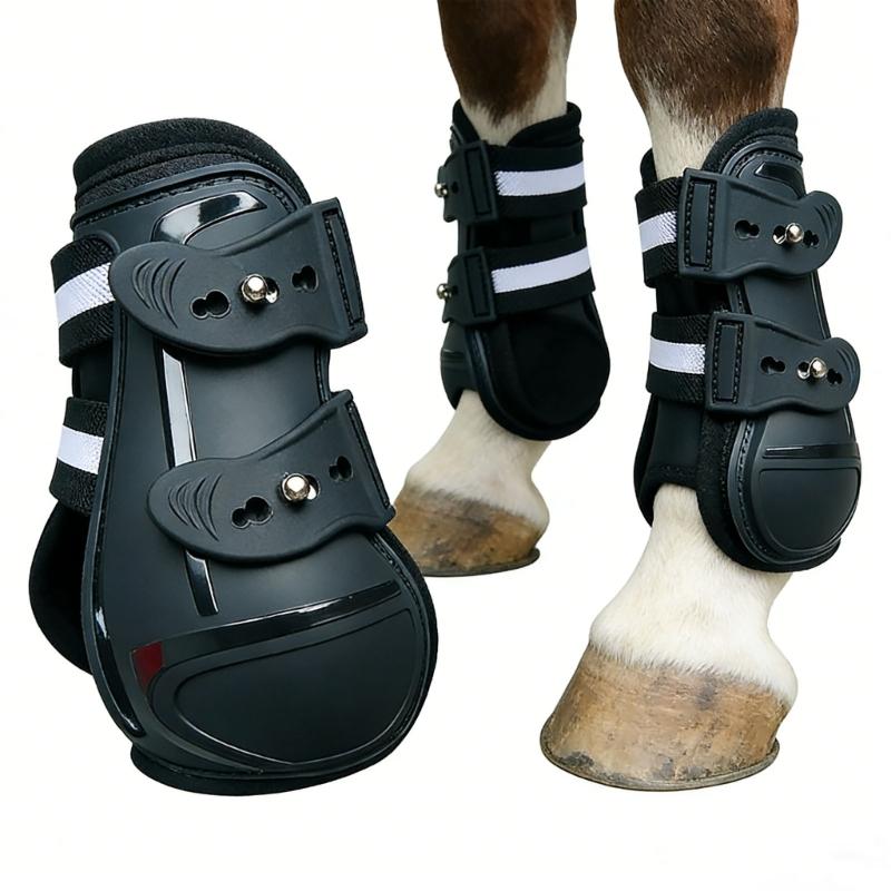 Verstellbare PU-Schale Sehnenstiefel für Pferde Leichtgewichtiger Schützender Beinschutz für Pferde Reit-Beinschutz Langlebig