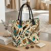  Boho Tribal Print Tote Bag Large Capacity Casual Daily Shoulder Handbag for Shopping Travel