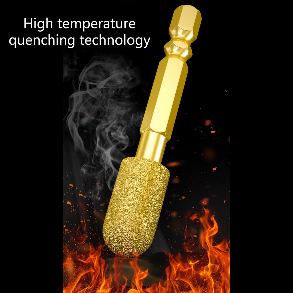 Sześciokątny trzpień Diamentowa główka szlifierska do precyzyjnego dłutowania Bit na szkle Stali nierdzewnej Kamieniu do narzędzia obrotowego