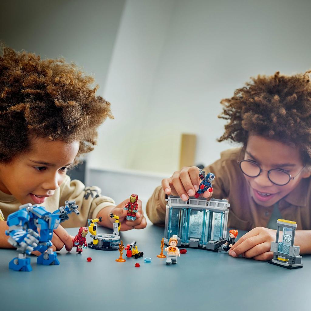Laboratorio de Iron Man de LEGO Marvel: Juguete Salón de la Armadura - Regalo de Cumpleaños - Bloques de Construcción - Niños, Niñas, Niños (Edades 8, 9, 10) - Artículos de Marvel - Figura - 763