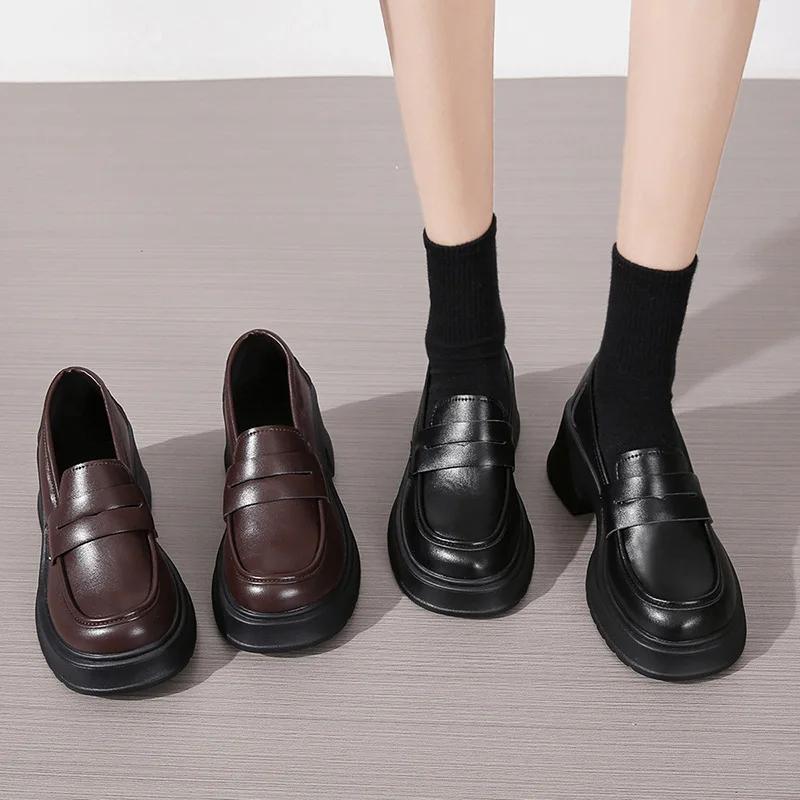 Women's Loafers  Spring British Style Slip On Platform Mary Jane Shoes Woman Japanese Jk Uniform Lolita Shoes Women