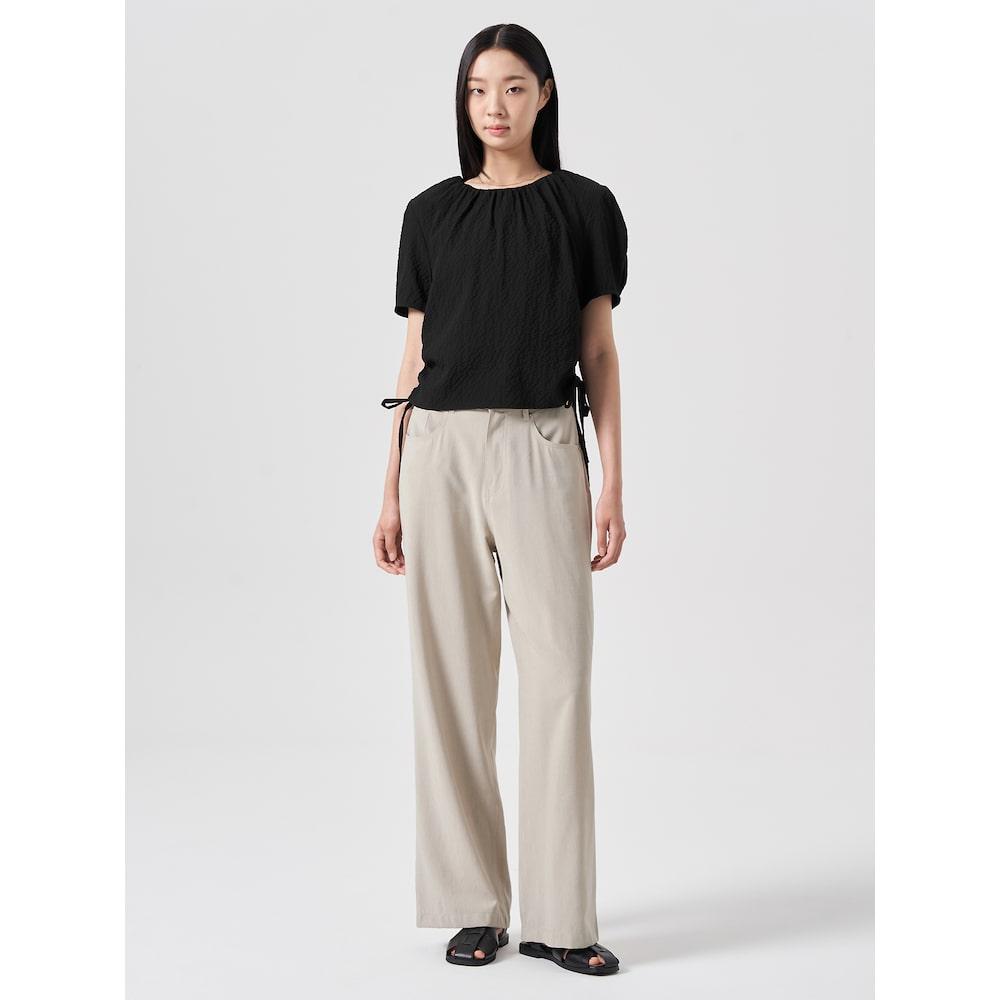 8SECONDS Back Elastic Wide Pants Beige
