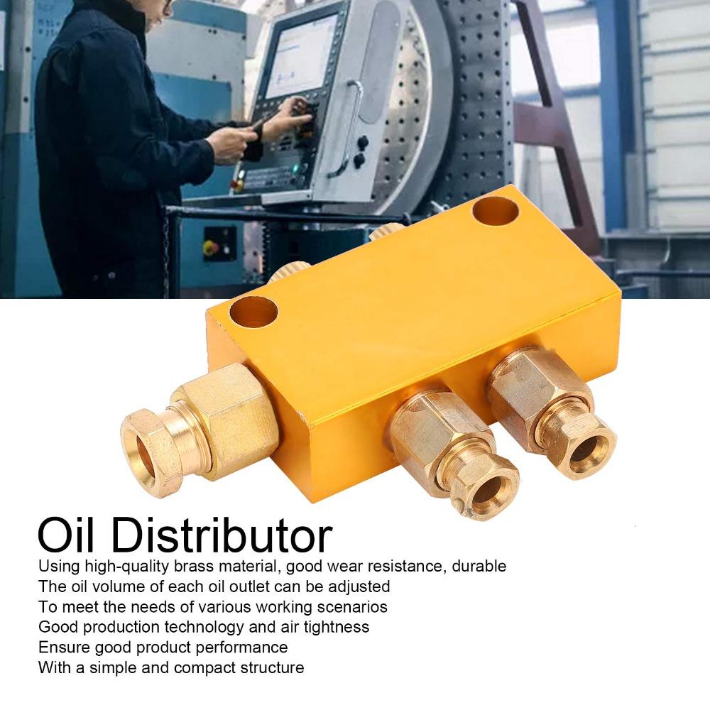 6Mm Inlet Oil Distributor Brass Material Divider Valve Piston Distributor  Industrial Machinery
