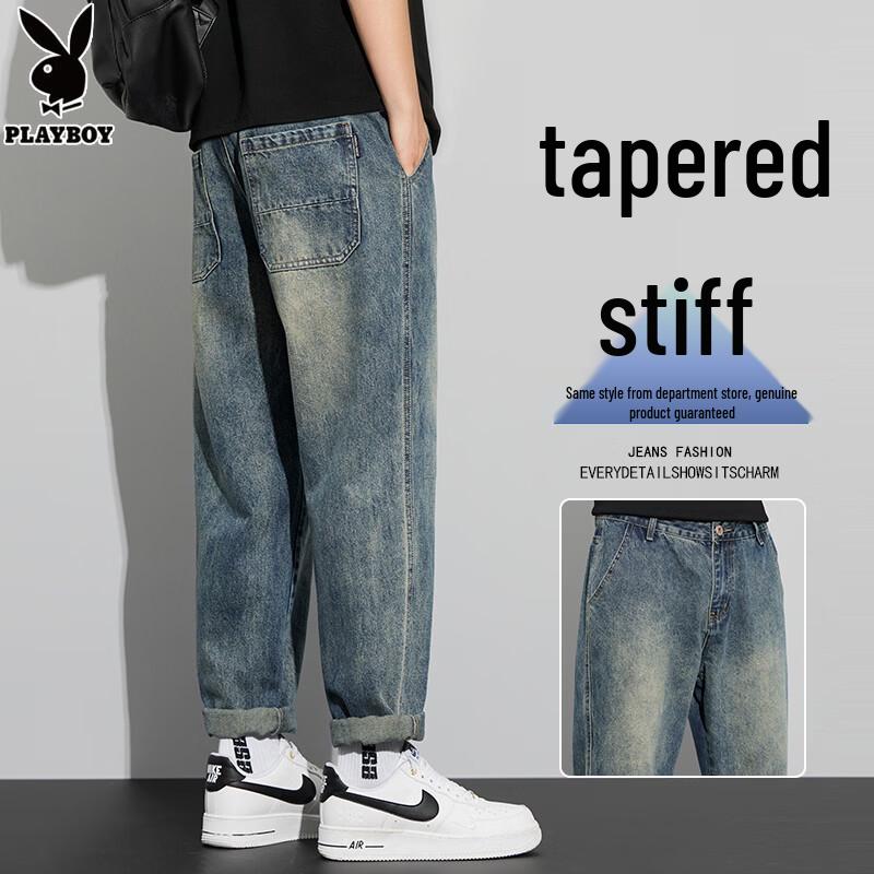 PLAYBOY Men s 2026 Lightweight Tapered Loose Fit Jeans 32