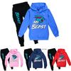Conjunto de Sudadera con Capucha y Pantalones Jogger de Algodón de Dibujos Animados para Niños, para Jugar Activamente y Uso Casual