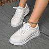 Spring, Summer, Autumn and Winter Women's Shoes, Women's Sneakers, White Shoes, Low-top Round-toe Lace-up, Wear-resistant and Comfortable Sports Shoes