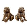 Brass Mini Chinese Lion Sculpture Souvenir Table Decoration Lovely Kung Fu Tea Pet Miniature for Side Table Collection Sturdy
