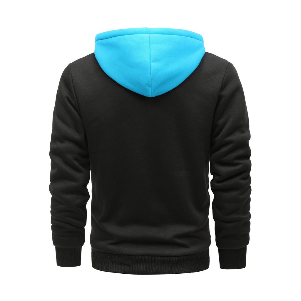 Herren-Pullover mit Reißverschluss, langärmelig, Kapuzen-Sweatshirt, Oberteil, Bluse