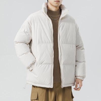 Winter New Solid Color Stand-up Collar Loose Thickened Bread Clothes Korean Version of Youth Casual Cotton Clothes Jacket