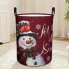 1pc, Red Christmas Large Laundry Basket, Laundry Hamper for Clothes, Winter Snowman Let Snow Xmas Snowflake Foldable Laundry Baskets with Handles, Lau