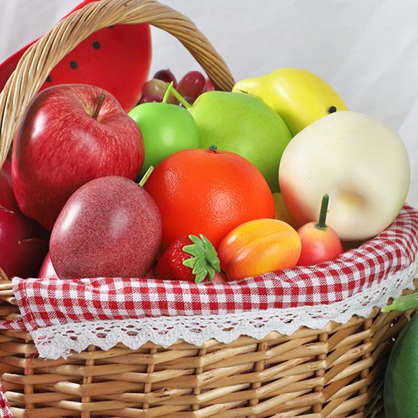 Artificial Fruit Decoration Set: Plastic Apple, Dragon Fruit, Mango