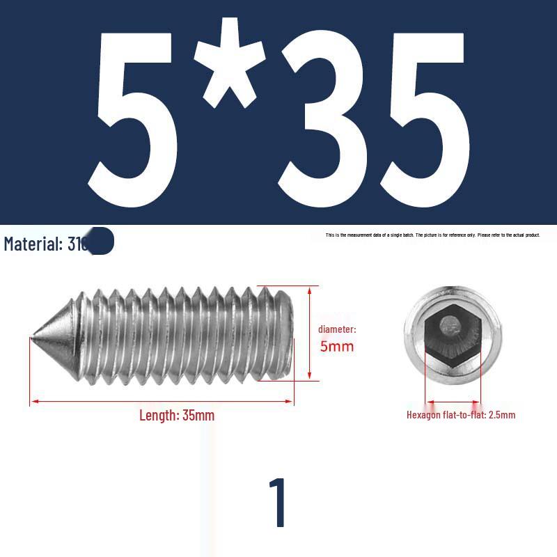 12.9 Edelstahl 304 Innensechskant Kegelspitze Gewindestift M2/M3