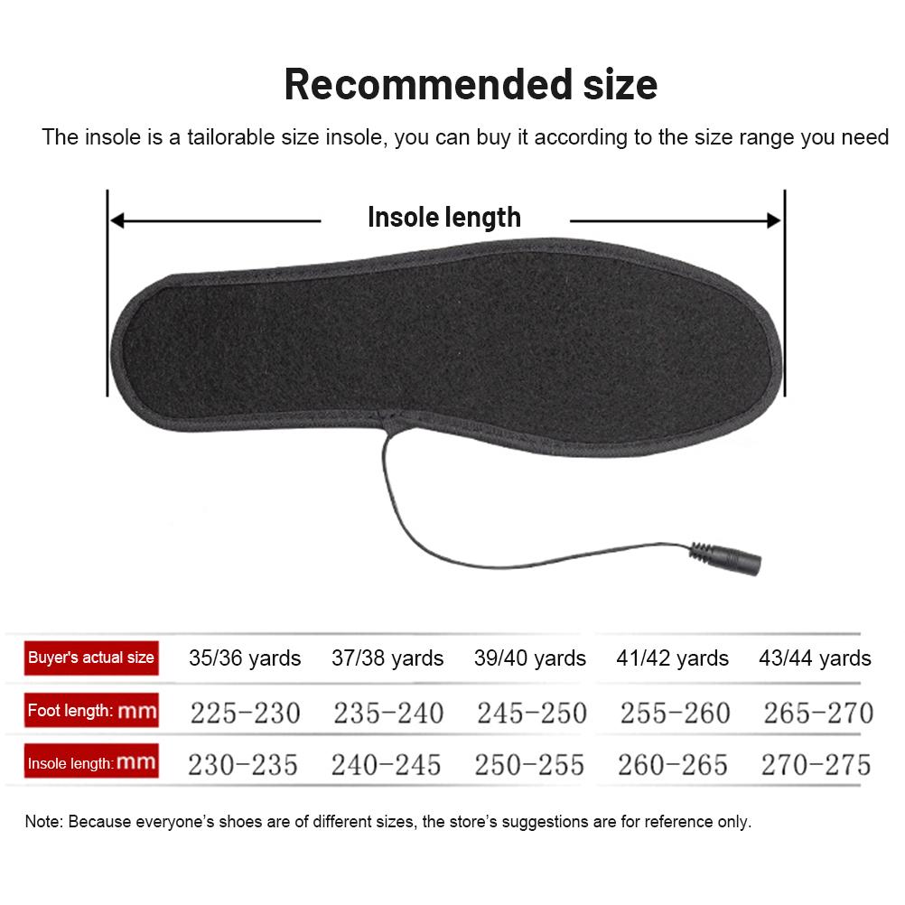 Elektriska Värmesulor USB Värme Vinter Fotvärmare Storlek 39 44 för Män Kvinnor Skidåkning Isfiske Vandring Arbete