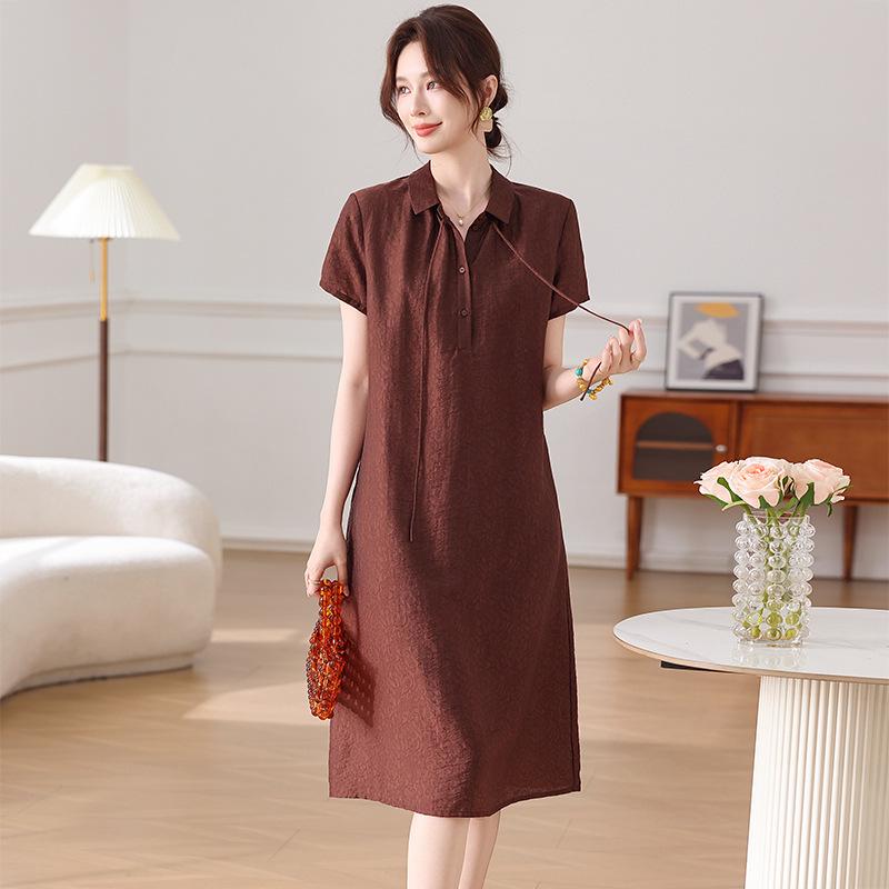 Elegant Summer Lapel Dress for Middle-Aged and Senior Women 2026