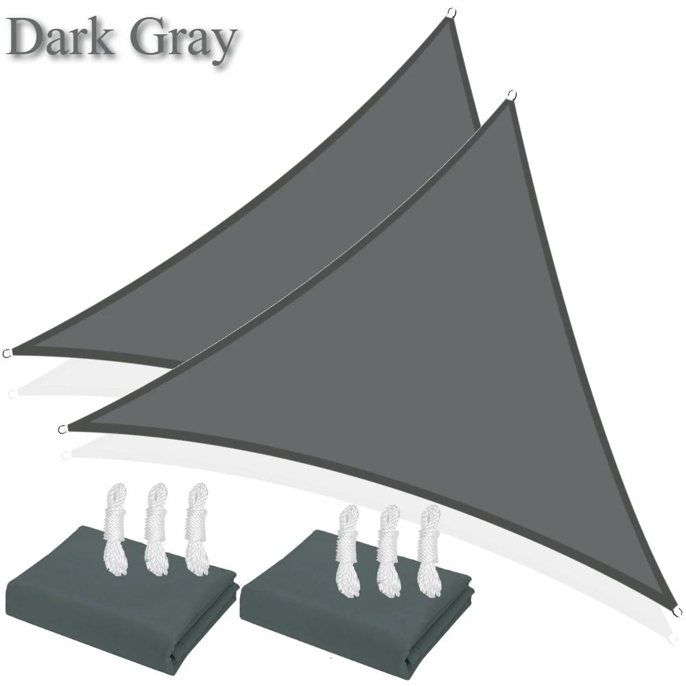 2Pack 5/3.6/3/2M Triangle Sun Shade Sail Waterproof UV Block Sun Shelter Awnings Canopy for Garden Yard Patio Sunscreen Sunsails