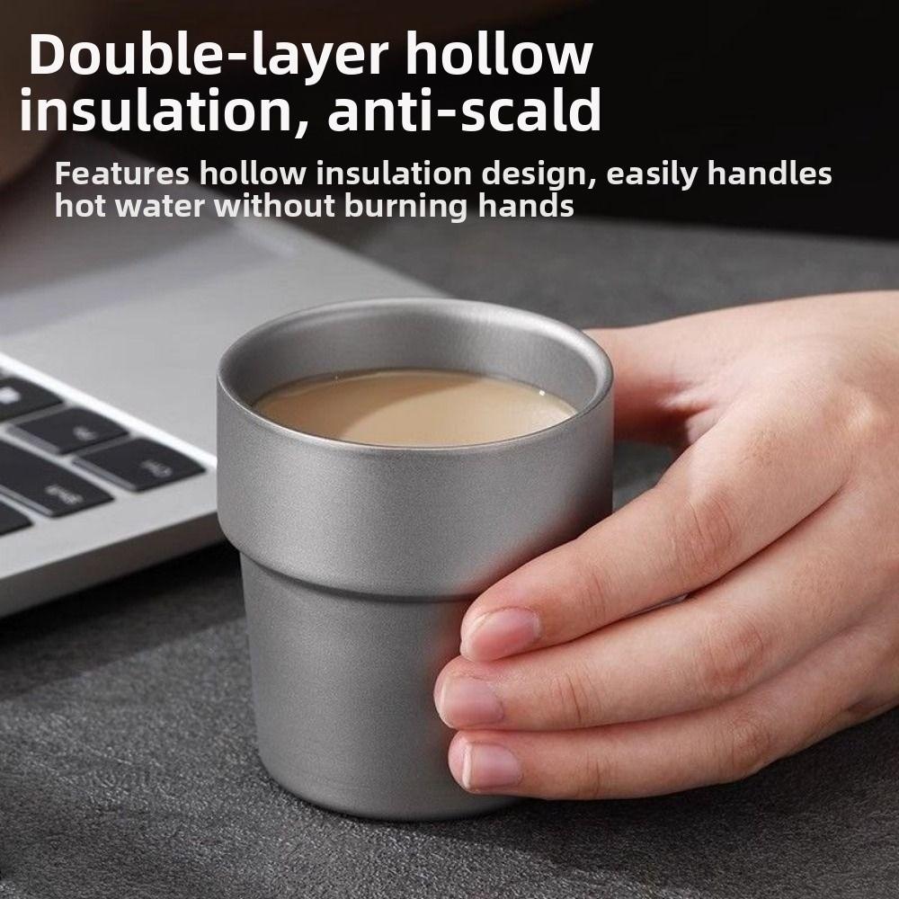 Double Wall Titanium Alloy Cup Lightweight Outdoor Drinking Cup Home or Outdoor