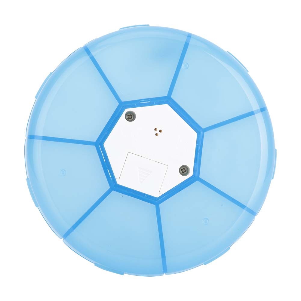 7 Fack Mini Bärbar Medicin Tablett Piller Godis Förvaringslåda Organizer Fodral med PåminnelseBlå