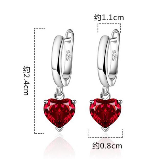 Square Genuine Blue Topaz Amethyst Citrine Garnet Created Sapphire Ruby Emerald 925 Silver Stud Earrings