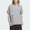 Adidas Originals Graphic Short Sleeve Tee with Trefoil Logo and Three-Stripes Color Block Unisex Tops Aluminum-Grey IU4808