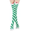 Women's Christmas Doll Socks Stripe Knee-High Socks