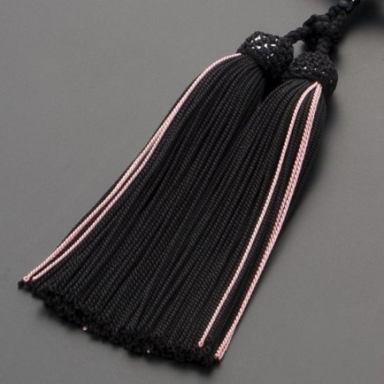 Buddhist Altar Shop Takita Shoten Prayer Beads Soto Zen Formal Prayer Beads Black Onyx Cherry Blossom Carving 8 Inches Pure Silk Tassel with Head