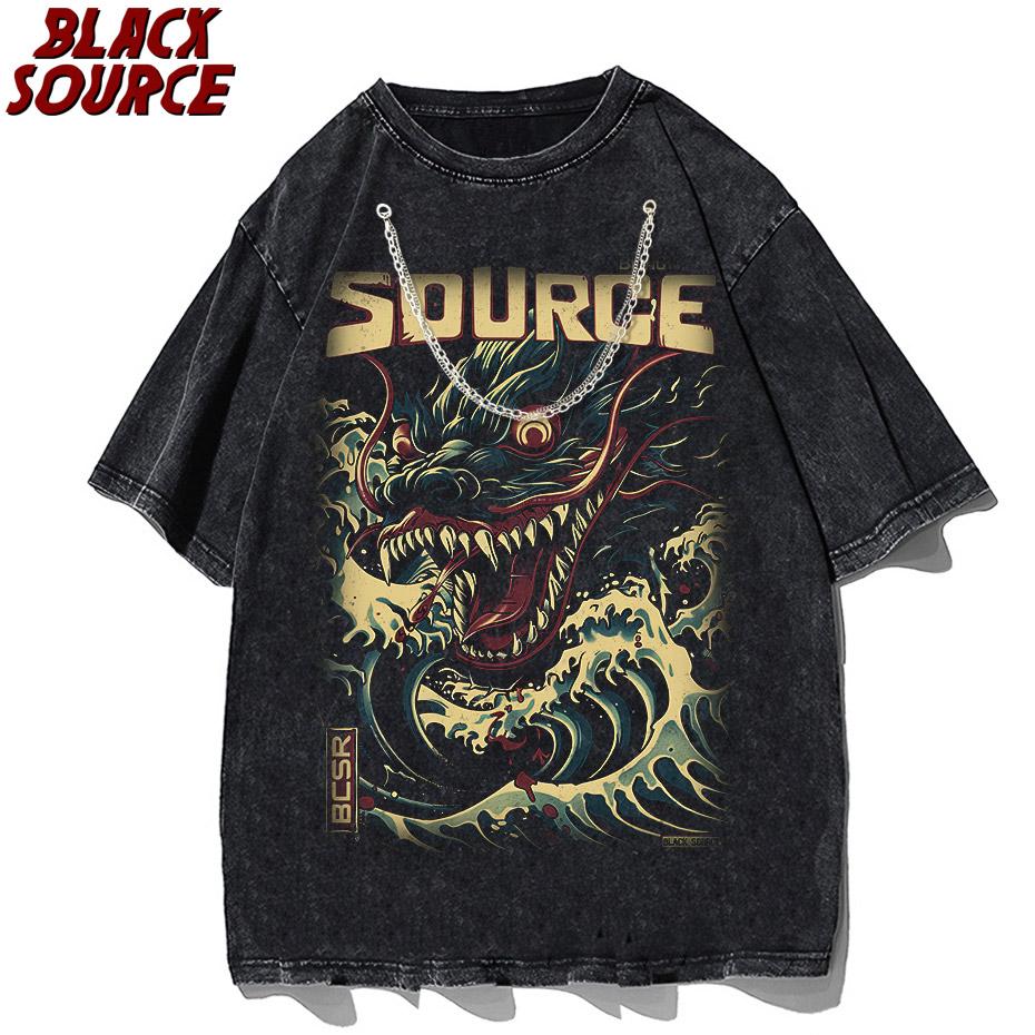 Big Size TShirt For Man Japanese Samurai Style Tee Shirt Mens Short Sleeve Top ONeck Loose Tshirt Hip Hop Streetwear P
