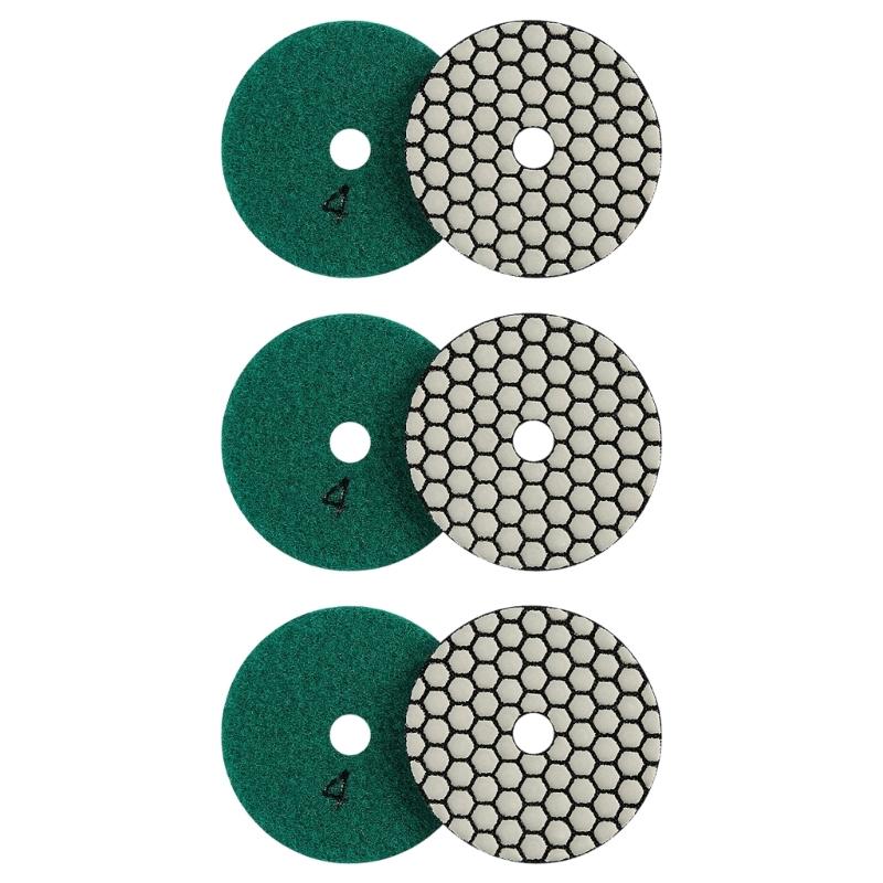 6PCS 80mm Diamonds Polishing Pads Polishing Discs For Marble Granites Stone With Strong Adhesive And No Burn Mark