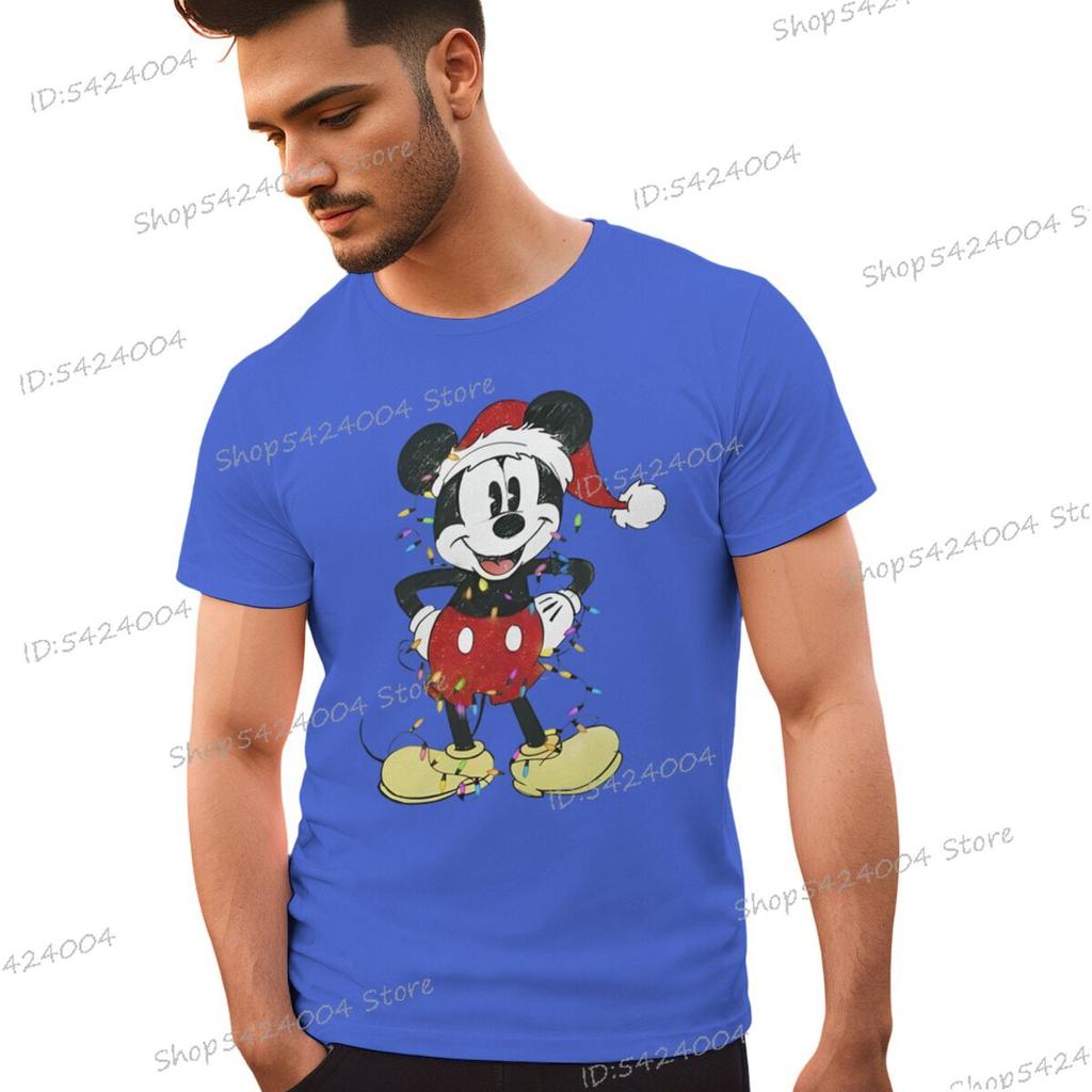 Women Men Mickey Minnie Christmas Shirt Cartoon Graphic Merry Christmas Couple Matching Tshirts