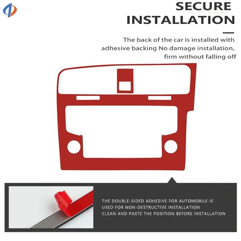 Para Volkswagen Golf 7 VW Gti Mk7 2014-accesorios de coche pegatina Interior consola central de fibra de carbono Real GPS