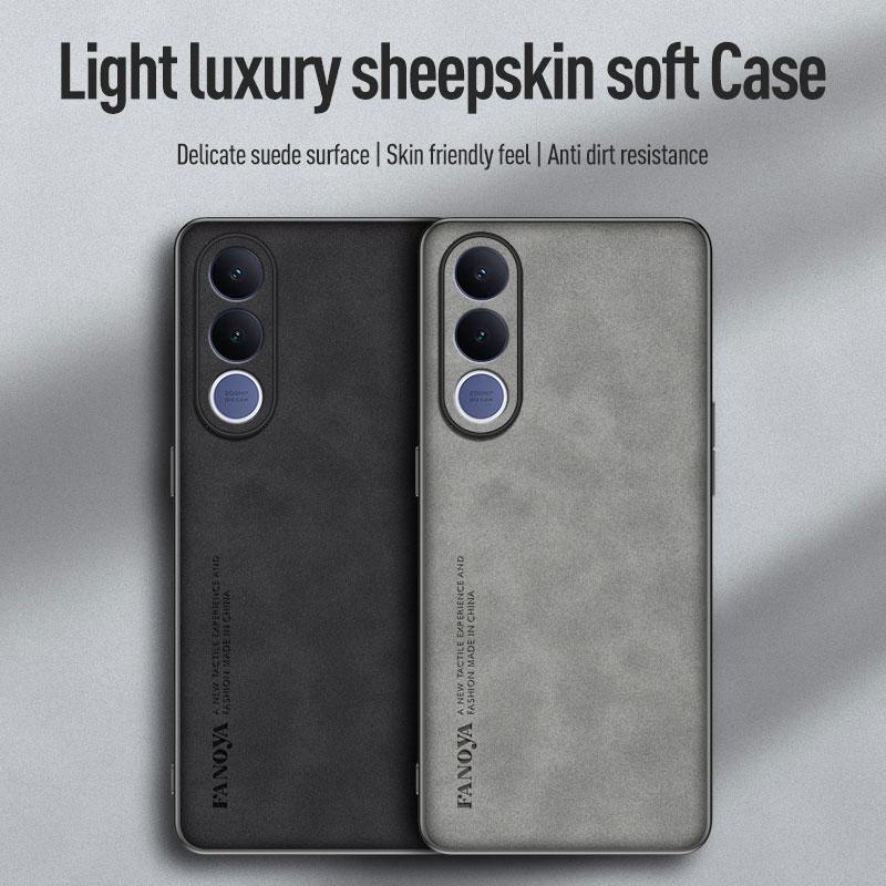 EUCAGR Hülle Für Vivo V70 FE V70FE Schafsleder PU-Leder Rückseitenschutz Anti-Drop Hülle Für Vivo V70 Elite Schutz Funda