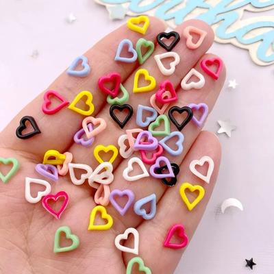 200 Stück Mix Bunte Bonbonfarbene Hohle Herzen Nail Art Flache Rückseite Sammelalbum DIY Hochzeit Valentinstag Zubehör Dekor Handwerk