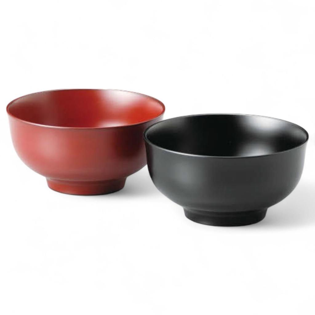 Set of 2 Lacquerware Made in J-kitchens Bowls, Hand-Painted, Japan, PID-529159