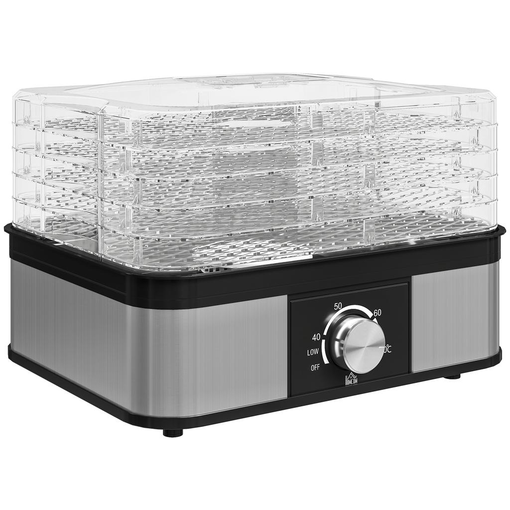 5 Tier Food Dehydrator, 245W Stainless Steel Food Dryer Machine with Adjustable Temperature for Drying Fruit, Meat, Vegetable, Jerky and Pet Treat