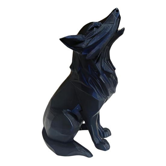 Wolf Howling Statue 3D Printed Mini Animal Figurine Standing Sitting Wolf Decor