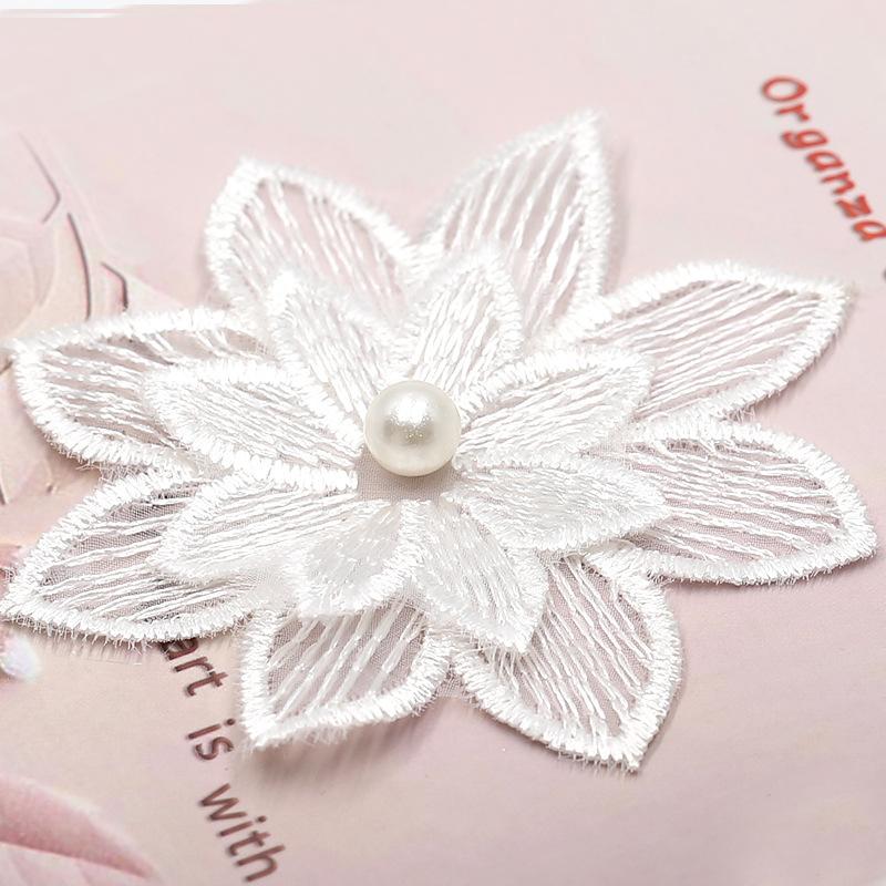 White Lace Flower Series Patch Patch Cloth Sticker Clothes Embroidery Patch Diy Hole Repair Decorative Sticker