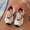 Fashionable versatile thick soled women's new spring summer thin mesh breathable height increasing casual sports shoes