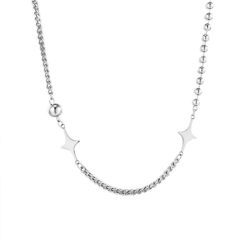Titanium Steel Star Spliced Necklace: Non-Fading Trendy European & American Style for Women