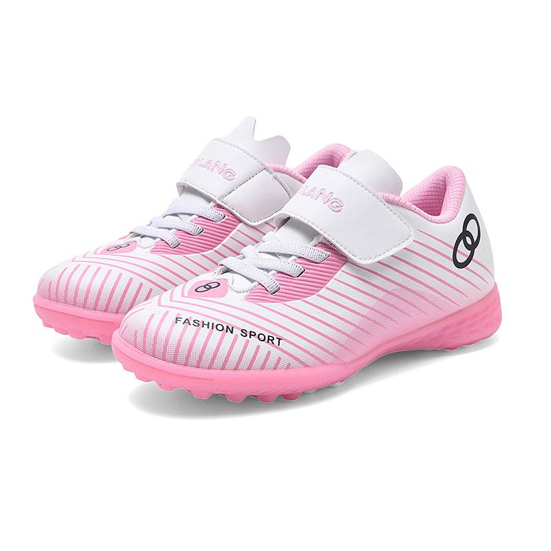 Children'S Football Shoes Velcro Leather Feet Boys And Girls Kindergarten Children Students Non-Slip Training Shoes