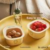 5 Pcs Food Grade Fruit Washing Gadget Cute Cartoon Bear Double Layer Drain Basket for Dormitory Kitchen