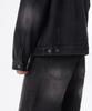 Musinsa Standard Big Brush Relaxed Denim Trucker Jacket [Black]