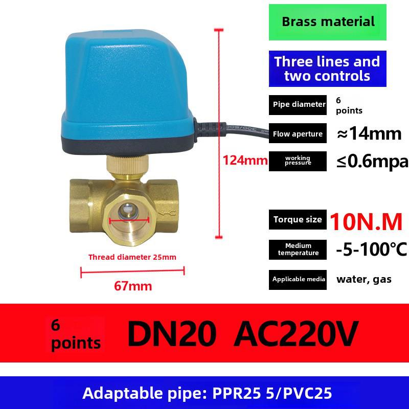 AMECO Miniatur Elektrisches Zweiwege-Kugelventil für Klimaanlagen - Erhältlich in 4 und 6 Punkten, DN15 DN20