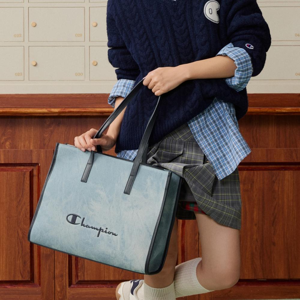 Champion Rectangle Tote Bag L Ss26 Fashion Versatile Trendy Daily Commuting Fabric Splicing Artificial Leather Shoulder Bag Regular U6AACPU83