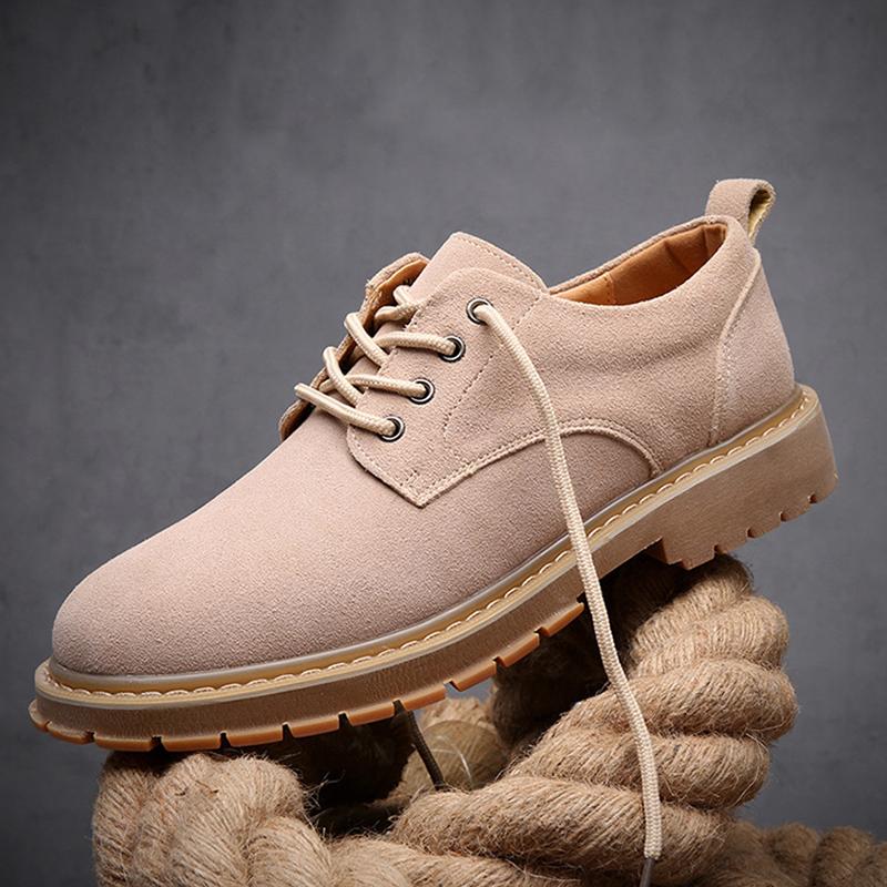 Frühling Herbst Echte Leder Schuhe Herren Freizeitschuhe Rutschfest Rindsleder Derbys Marke Männliche Fußbekleidung