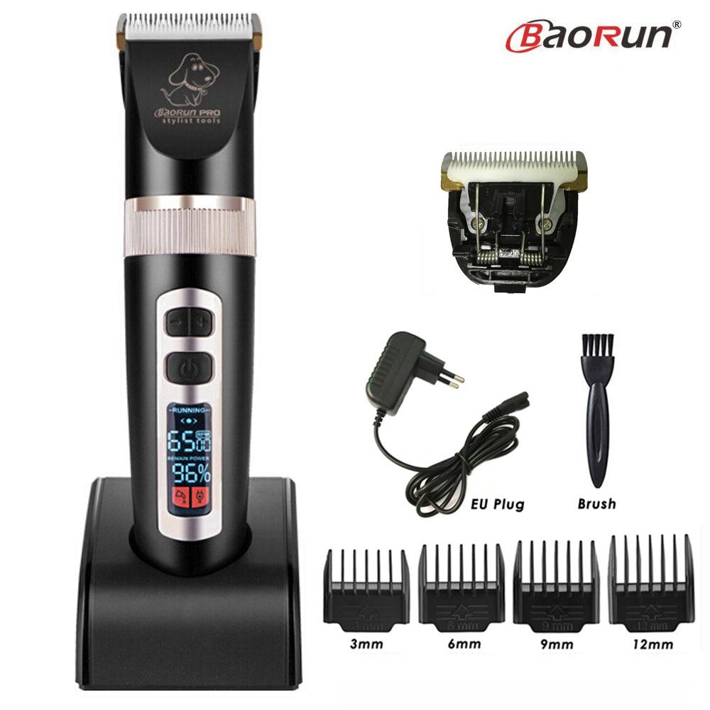 BaoRun P9 Tondeuse à Poils de Chien Professionnelle Écran LCD Clippers pour Animaux Chats Tondeuse Électrique de Toilettage Rechargeable Machine de Coupe de Cheveux Animal