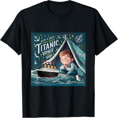 Just A Boy Who Loves Titanic Voyage Ship Boys Toddler Kid T-Shirt